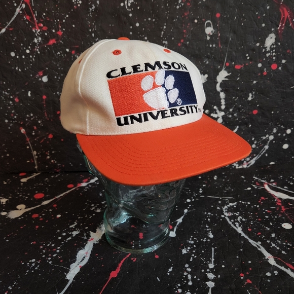 Clemson Tigers vintage 90s spell-out NCAA Signatures strapback baseball cap RARE